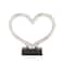 12" Silver Ceramic Contemporary Heart Sculpture